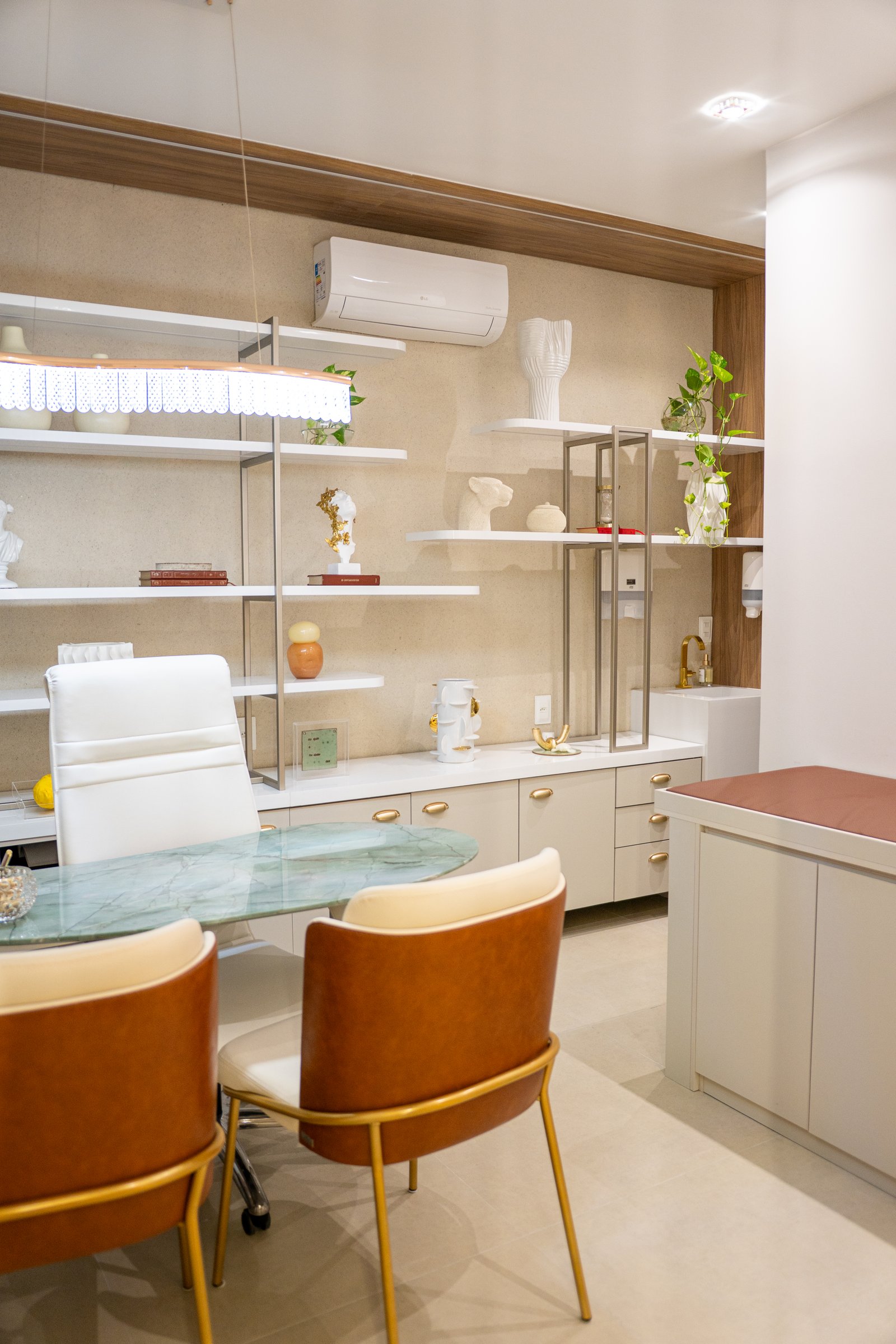 Detalhe da decoração da Clínica Áurea